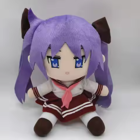 Lucky Star Hiiragi Kagami Summer Sailor Uniform Cosplay Prop Anime 20cm Height Stuffed Mascot