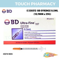 BD E320312 Self-Contained Syringes 0.5ML (12.7MM 29G) 10s/PACK / 100s/BOX