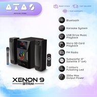 VF I Vinnfier Xenon 9 BTRM 2.1 Speaker 200W Max Bluetoorh Karaoke Speaker Subwoofer Micro SD Card US
