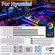 RGB 22in1 Car Interior Acrylic Car Ambient Lights For Hyundai I10 I20 Ix20 I30 Ix35 I40 Sonata Santa