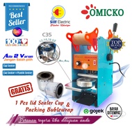 Mesin Cup Sealer C35 Press Gelas Plastik Minuman dan  + pilih Variasi paket plastik cup sealer OMICK