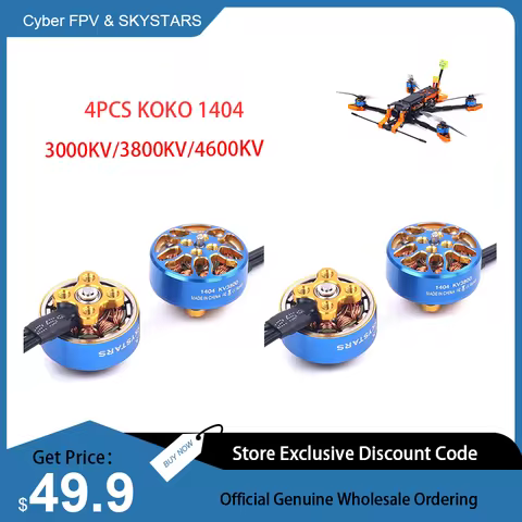 SKYSTARS KOKO 1404 3000KV 6S 3800KV/4600KV 4S Brushless Racing Motor For Long Rang FPV Racing 2.5inc