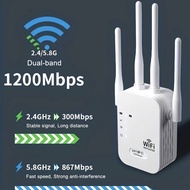 High-speed 4-band Wifi signal booster 1200mpbs 5G/2.4G. Expand coverage area, improve Wifi network s