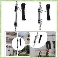 [BaositybbMY] Rope Pulley Hoist Pulley System Effortless Compact Professional with Metal Bearing Hea