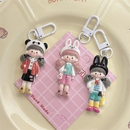 Cartoon popcorn girl keychain mobile phone chain resin d卡通爆米花女孩钥匙扣手机链树脂公仔挂件彩色包包配饰礼物闺蜜10.18