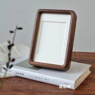 6寸相框实木摆台毕业照相框圆角六寸七寸A4框胡桃木八寸相框柚木6 inch photo frame solid wood table graduation photo frame rounded co