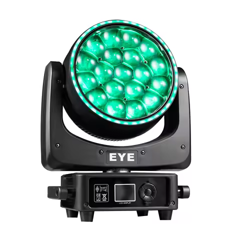 Stage Light 19X25W Big Bee Eye RGBW Zoom LED Moving Head DJ Stage Lighting Halo Effect DJ DMX Bar pa