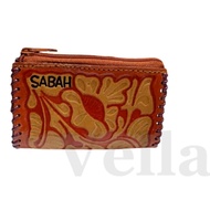 VELLA Sabah Floral PU Leather Coin Purse Handmade Souvenir Craft Zip Wallet Zipper Women Wanita Syil