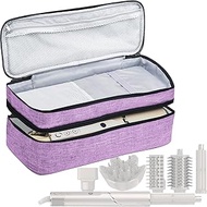 Travel Carrying Bag Compatible with Shark Flexstyle Styler/Hair Dryer,Double-Layer Hair Hot Tools Storage Case Compatible with Airwrap Styler/Supersonic Hair Dryer and Attachments (Light Purple),