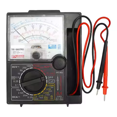 A07I Analog Multimeter Tester with Buzzer Test Pen Voltage Current Tester DC 1000V Handheld Pointer 