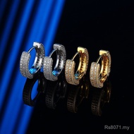 High-End Moissanite ins Full Diamond Earrings Light Luxury Sterling Silver Retro Trendy Simple Desig