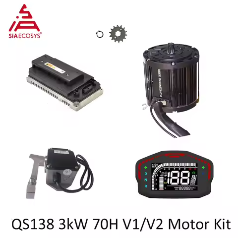 QSMOTOR QS138 3000W 72V Mid Drive Motor Kit with EM150SP Controller 100kph for Electric Motorcycle A