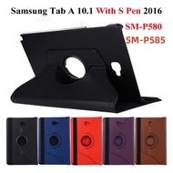 Samsung Galaxy Tab A (2016, 10.1, Wi-Fi) With S Pen SM-P580 P585 SM-P585Y 360 Rotating Bracket Fold Stand Flip Leather Tablet Cases