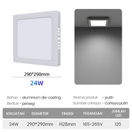 RONG RIVER Outbow Lampu Downlight LED Plafon 24W 18W 12W 6W Lampu LED Plafon Rumah(Bulat/Kotak)