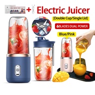 2Cup Portable Juicer Blender Juice Mixer Mini Wireless Household Electric USB Charging 6 Blade Gift 
