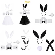 Amon Bunny Cosplay  Tail Bowtie Rabbit Headband Costume Easter Bunny Costume Set