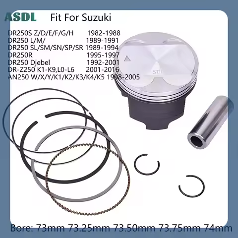 For DR250 DR 250 AN250 AN 250 Piston and Rings Set 73mm 73.25mm 73.50mm 73.75mm 74mm DR250S DR250R D