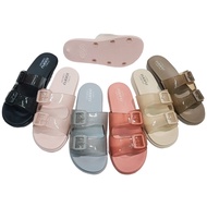 Luofu Women's Rubber Slip-On Sandals with Two Glitter Transparent Tires E7188-TF6B (AI3)