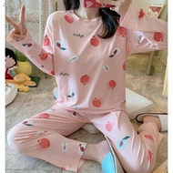 women clothespajama✼﹉♗Terno Pajama Long sleeve fashion for adult sleepwear set for women LP