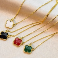 Gold Plated / 925 Italy Silver Elegant Clover Necklace and Pendant.