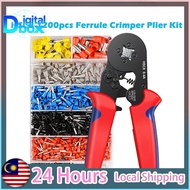 HSC8 6-4A 1200pcs Ferrule Crimper Plier Kit 0.25-10mm2 AWG23-7 Tubular Terminal Crimping Tool Wire T