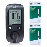 New Accu-Chek Active Blood Glucose Meter + 100 measuring strips + Lancing device + 10 needles + Pouch + Batteries + Manual