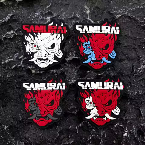 A Cyberpunk Band Pvc Patch Badge with a Glow-In-The-Dark Effect, Hook and Loop Fastener on the Back,