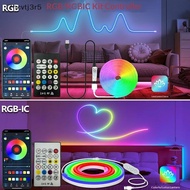 HCV RGB Neon LED Strip, 1-5M, IP67 Waterproof, USB/Tuya App Control for Home Decor PH