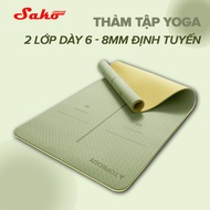 High-quality 6-8 mm Routing Gym Yoga Mat, Foldable, Convenient Travel Soko SPORT