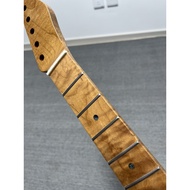 Stainless 21 Fret Satin DIY Roasting Flame Maple Electric Guitar Neck 25.5in