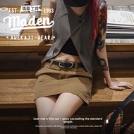 MADEN แบรนด์2025ฤดูร้อน Y2K ใหม่สาวอเมริกันกระโปรงสั้นรสเผ็ดกระโปรงสั้นเสริมการตกแต่งประสาทสัมผัสทาง