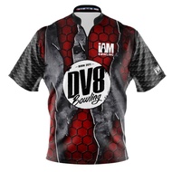 DV8 DS Bowling Jersey - Design 1526-DV8 3D Zip Collar Bowling Shirt DIY Name
