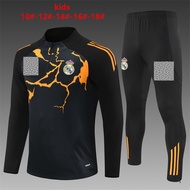 Kids Sportswear 2025/26 Man Sweatshirt Long Sleeves Tracksuits Black Sportswear + Long Pants Real Ma