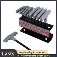 10PCS Imperial Hex Key T-Handle Set 3/32"-3/8" T-Handle Allen Wrench Set with Storage Rack for Autom