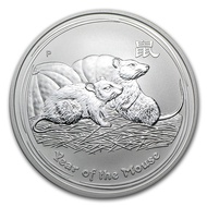 Perth Mint Australia Lunar Mouse 2008 1 oz .999 Silver Coin BU (Series II) Rat 1oz