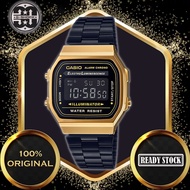 ( 2 YEARS WARRANTY ) Jam Tangan Lelaki CASIO STANDARD A168WEGB / A168WA Digital Watch | Vintage Alar