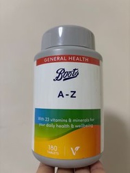 【全新現貨】Boots 23種維他命 礦物質 A-Z維生素健康營養補充劑180片（一樽半年用量）