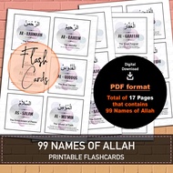 FuchsDich Printable 99 Names of Allah Flashcards | 99 Nama Allah | PDF Belajar agama Islam | Asma Ul