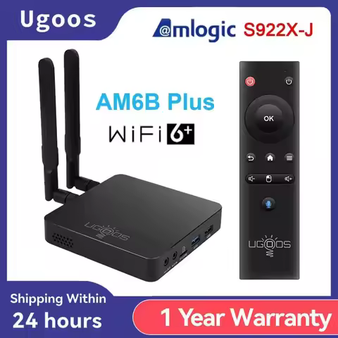 Original Ugoos AM6B Plus TV Box Amlogic S922X-J 2.2GHZ WIFI6 Android 9 LPDDR4 4GB RAM 32GB ROM 4K Me