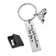 [Coisíní] Drive Safe Handsome I Love You Stainless Steel Keychain Stereo Car Model Drive Safe