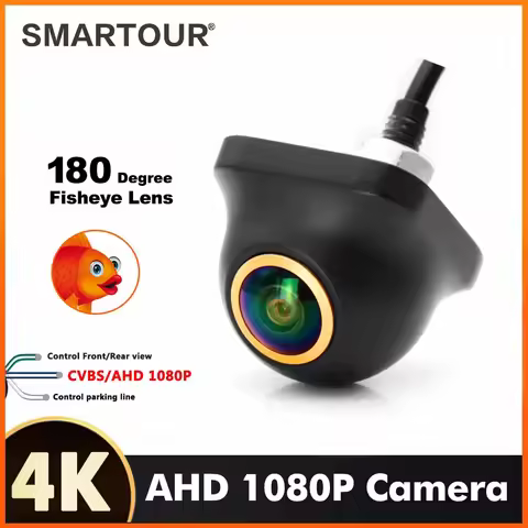 SMARTOUR 180 degrees 1920x1080P Car Rear View Camera Fisheye Full AHD Night Vision Reverse AHD 4 Pin