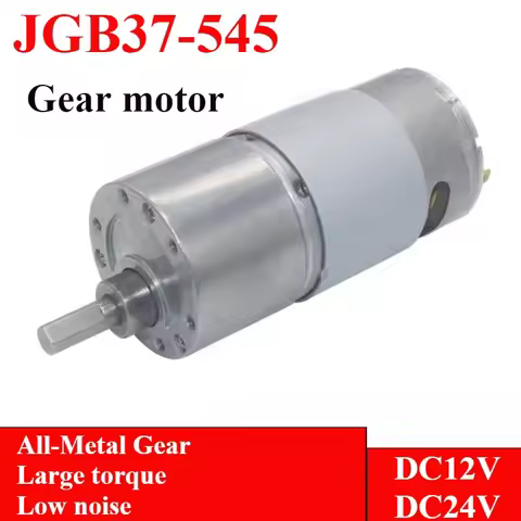 JGB37-545 DC 12V 24V High Torque Gear Motor All Metal Gear Box Electric Motor 8/12/23/37/47/70/110/2