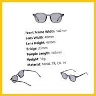 🇰🇷 ML Korean Local Stock BLUE ELEPHANT ANDY-S Grey Crystal Glasses – EYEWEAR ROUND FRAME STYLE Avail