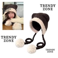 TRENDYZONE Beanies Bear Hat, Crochet Bear Ear Ear Protection Hat,  Wool Thickened Knitted Caps Autum