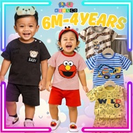 Kids Short Set Baju Budak Bayi Set Sleeve Clothes Cartoon Tee Baju Kanak Boys Girls Wear Children Fa