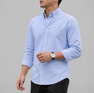 Mens Oxford Cotton Long Sleeve Shirt S-4XL