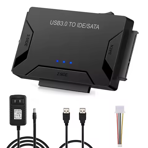 SATA/IDE to USB 3.0 Adapter Hard Drive Adapter Cable Converter for 2.5/3.5 Inch SATA and IDE HDD Sup