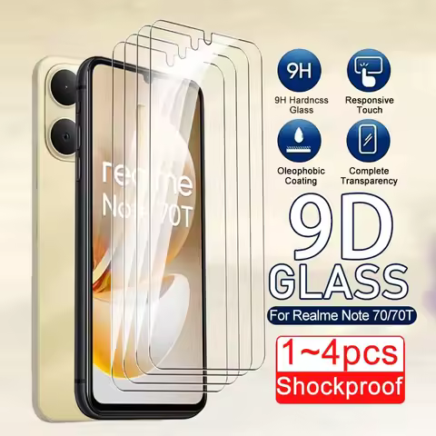 1~4pcs 9H Hardness Screen Protector Case For Realme Note 70/70T/60/60x Protective Tempered Glass For