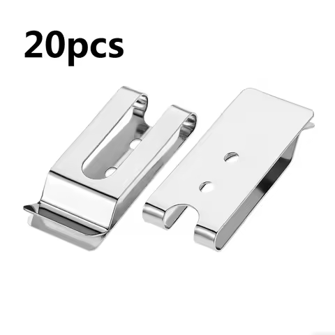 20pcs Metal Spring Buckle with 2 Holes 56mm Slotted Back Clips Leather Craft Wallet Band Loop Clasps