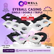 Lampu Siling LED Eyeball Casing Fitting Recessed Spotlight Adjustable GU10 Bulb Lampu LED Downlight 